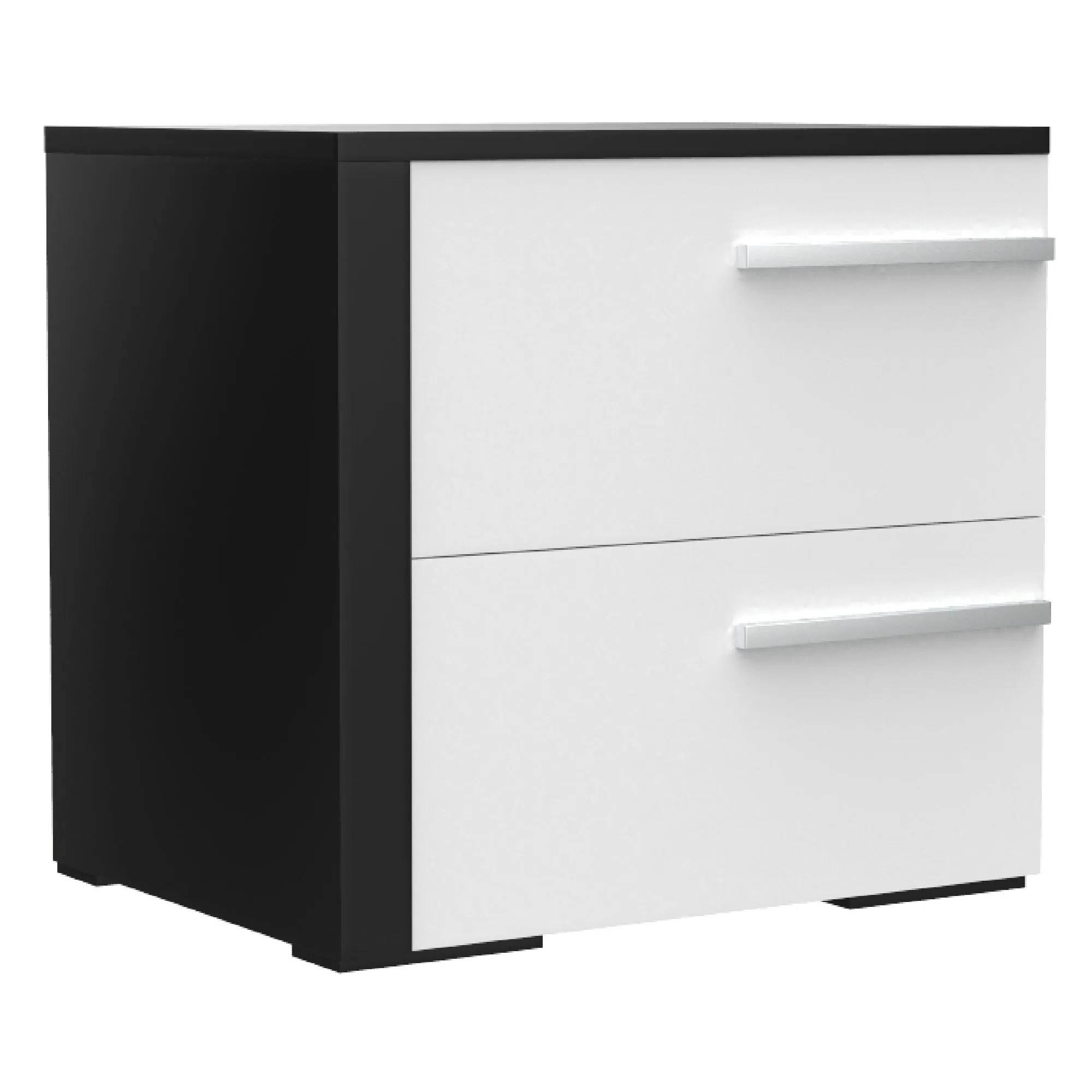 Gabriella left 2 drawer night table storage home decor, java & white