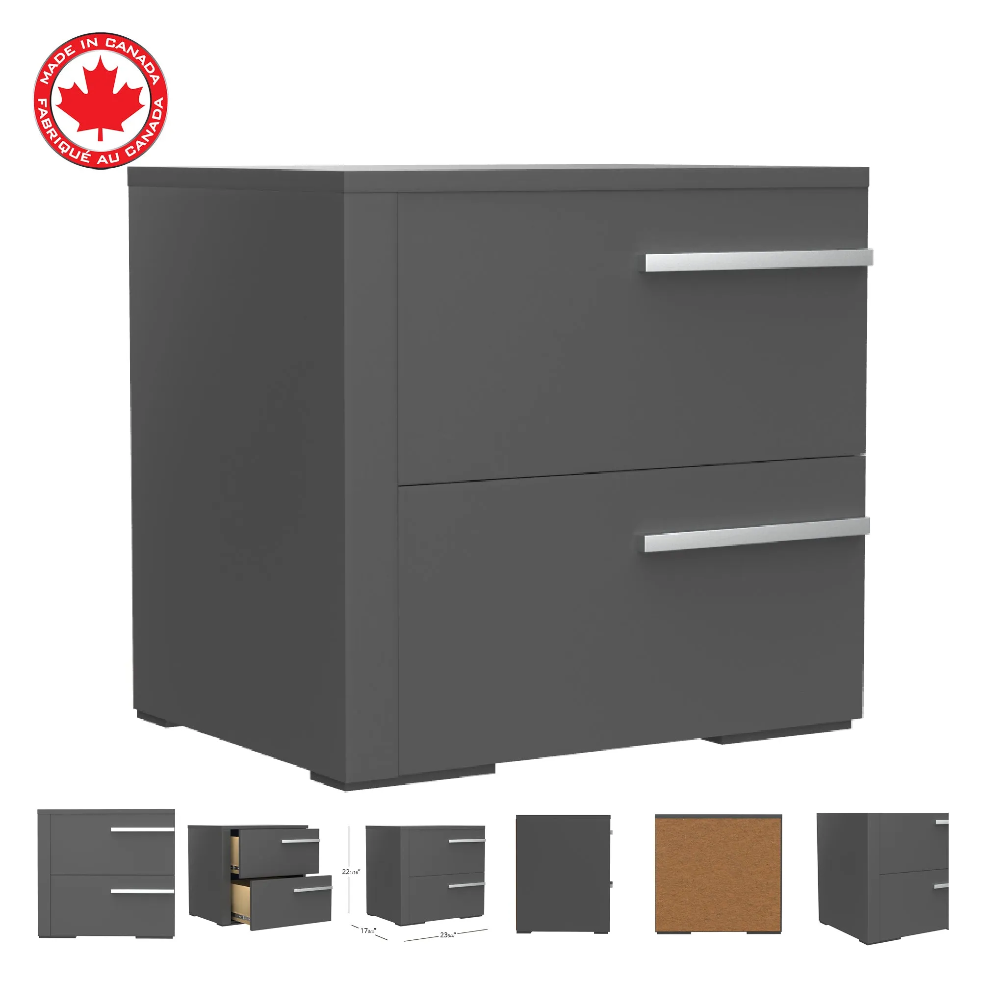 Gabriella right night table for bedroom decoration, dark grey