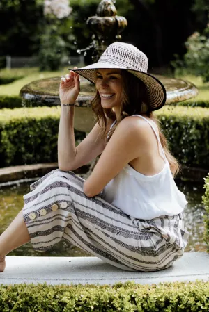 Harmony Pants - Seashell Feather Print