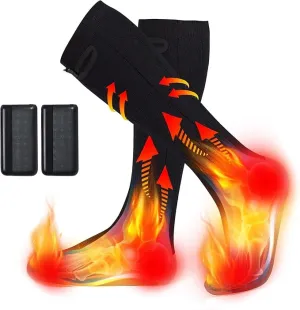 Heated Socks for Men Women with 5V 4000mAh Rechargeable Battery Powered Machine Washable Thermal Heating Socks Electric Foot Warmer Winter Outdoor Skiing Hunting Camping