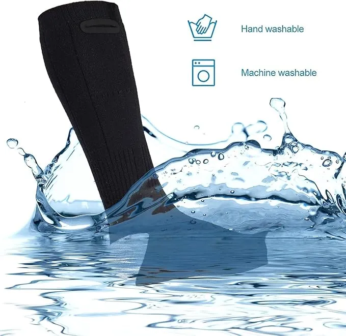 Heated Socks for Men Women with 5V 4000mAh Rechargeable Battery Powered Machine Washable Thermal Heating Socks Electric Foot Warmer Winter Outdoor Skiing Hunting Camping