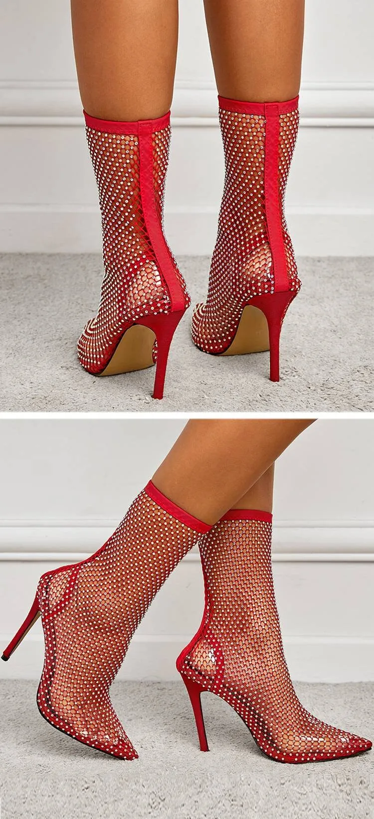 Heel boots - Shoes Heel, vintage, High Heel, retro high heels, retro heels, vintage boots, high heel boots, mesh