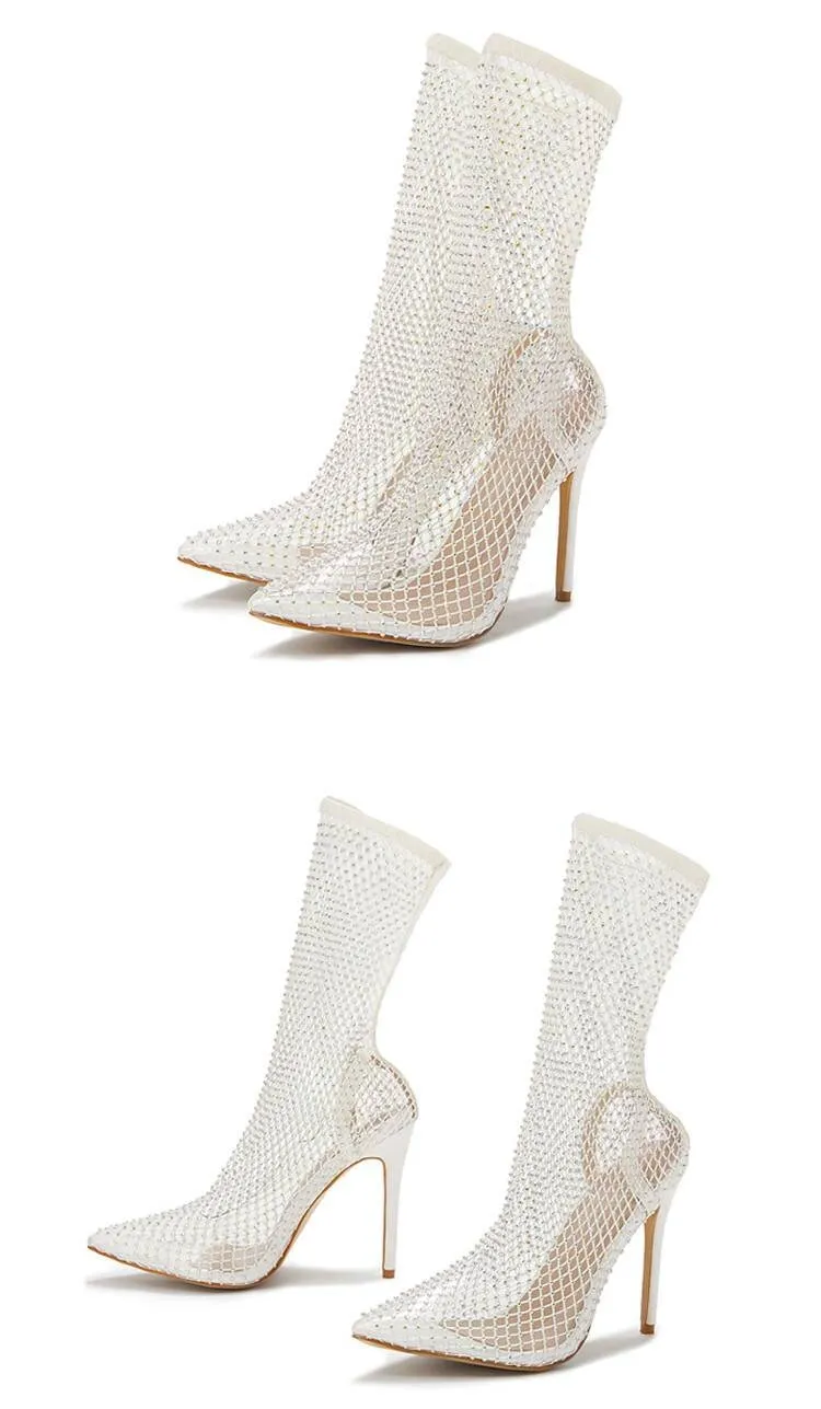 Heel boots - Shoes Heel, vintage, High Heel, retro high heels, retro heels, vintage boots, high heel boots, mesh