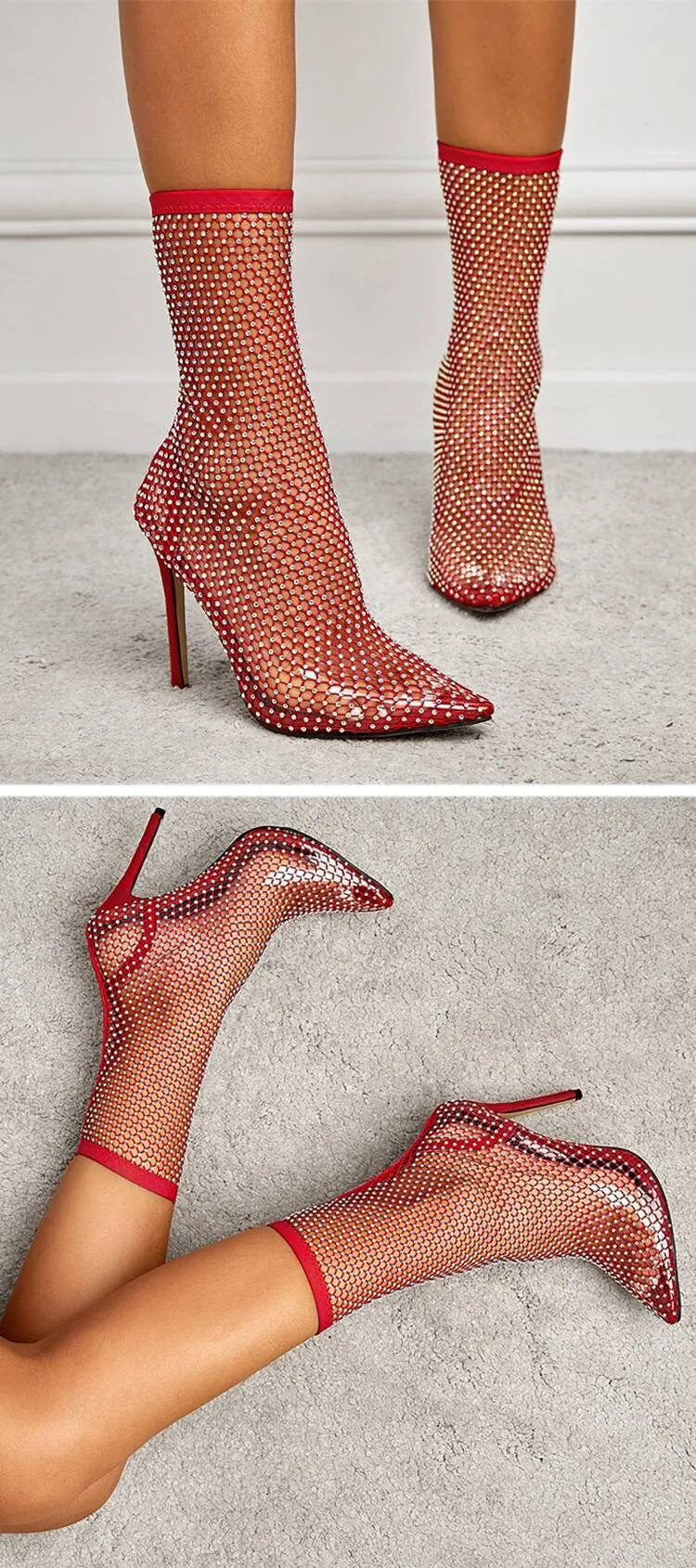 Heel boots - Shoes Heel, vintage, High Heel, retro high heels, retro heels, vintage boots, high heel boots, mesh