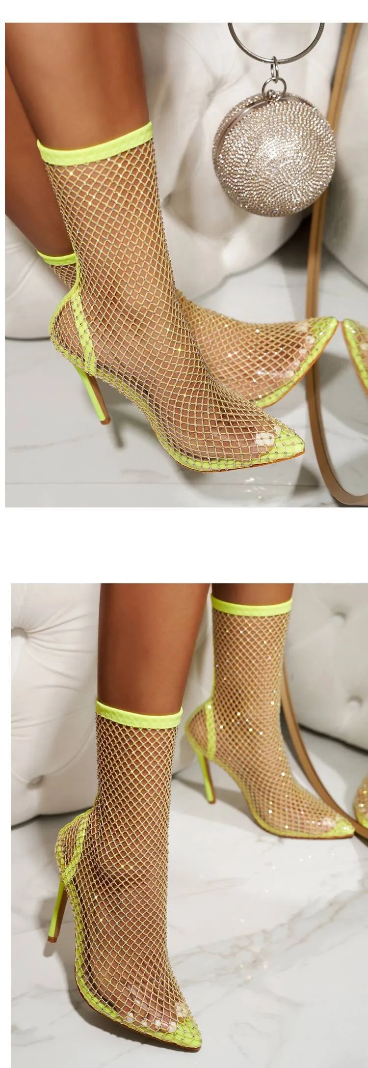 Heel boots - Shoes Heel, vintage, High Heel, retro high heels, retro heels, vintage boots, high heel boots, mesh