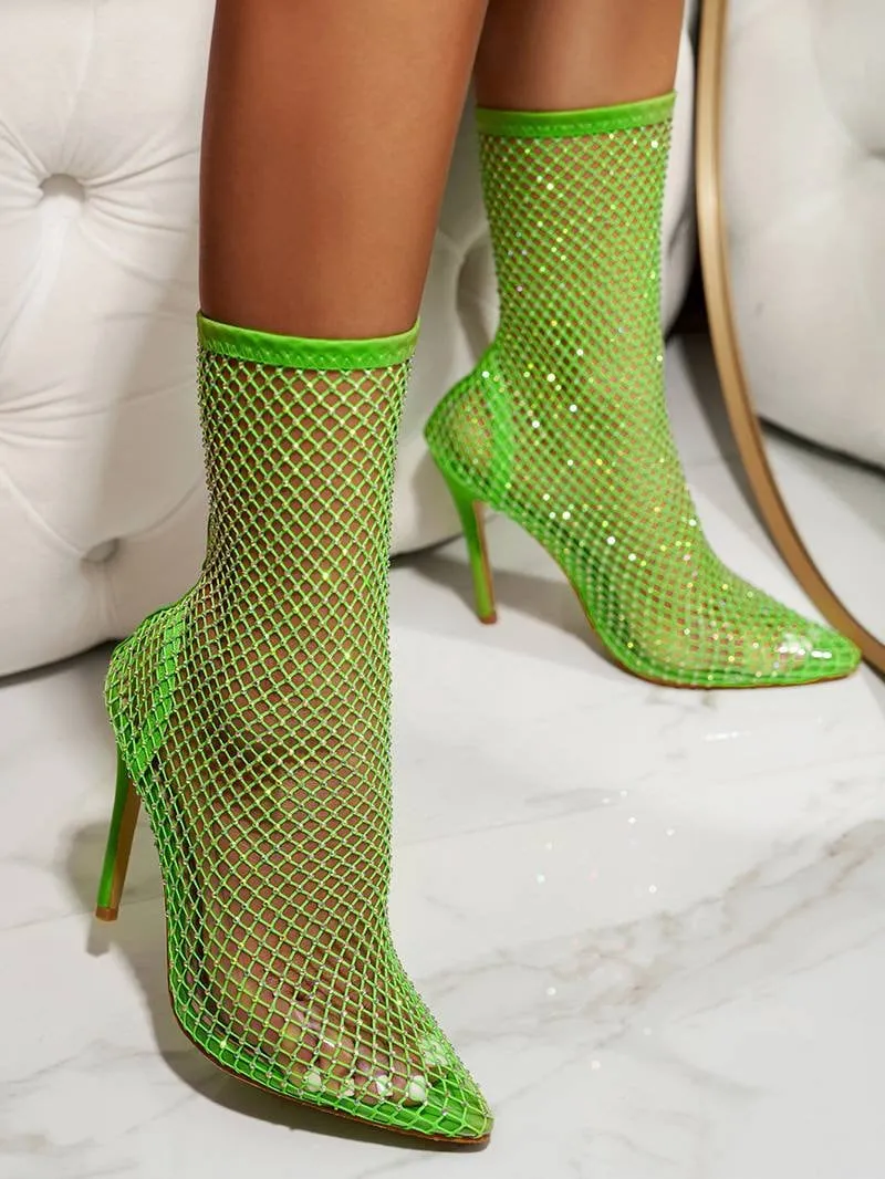Heel boots - Shoes Heel, vintage, High Heel, retro high heels, retro heels, vintage boots, high heel boots, mesh