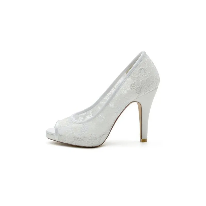 High Heels with Lace Embellishments