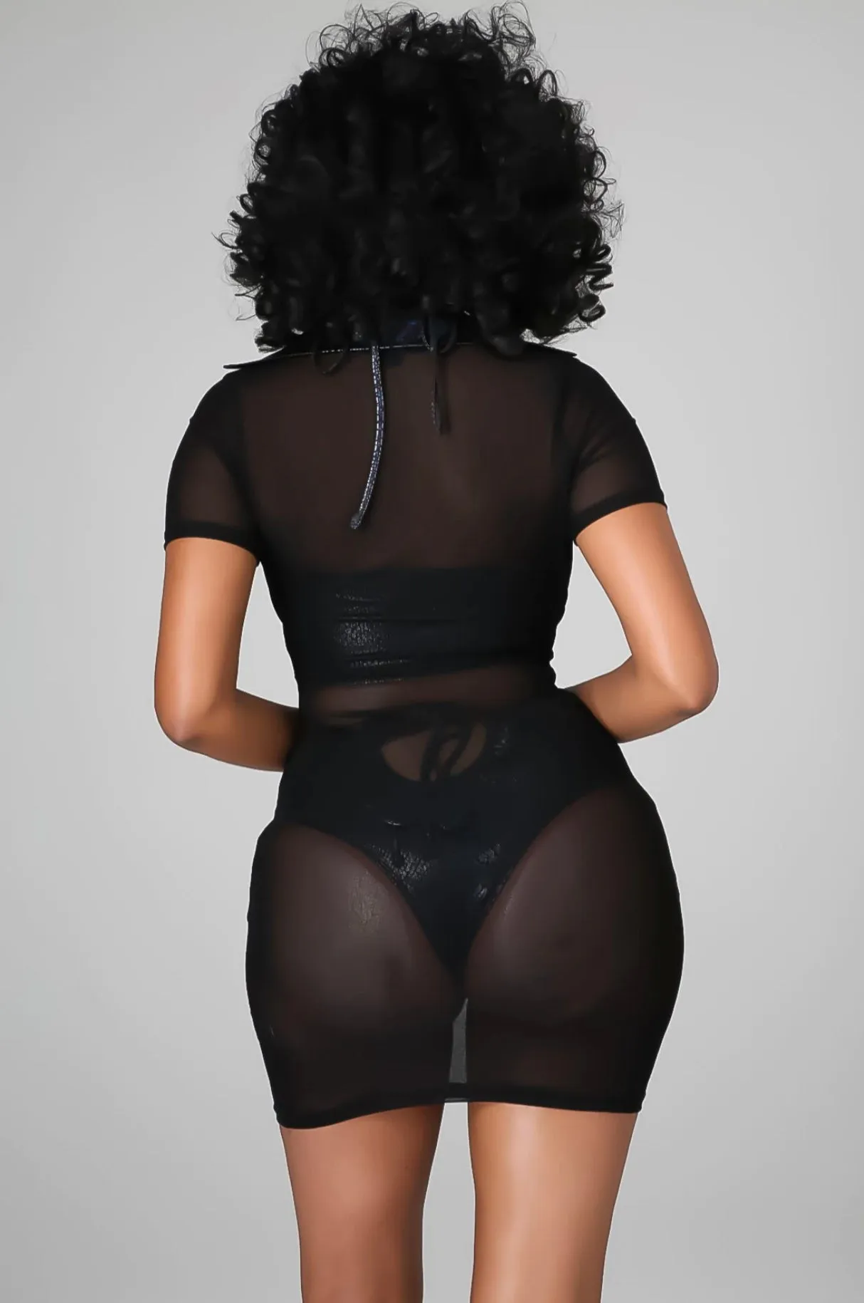 HOLOGRAM BIKINI 3-PIECE  SET W/MESH DRESS COVER UP