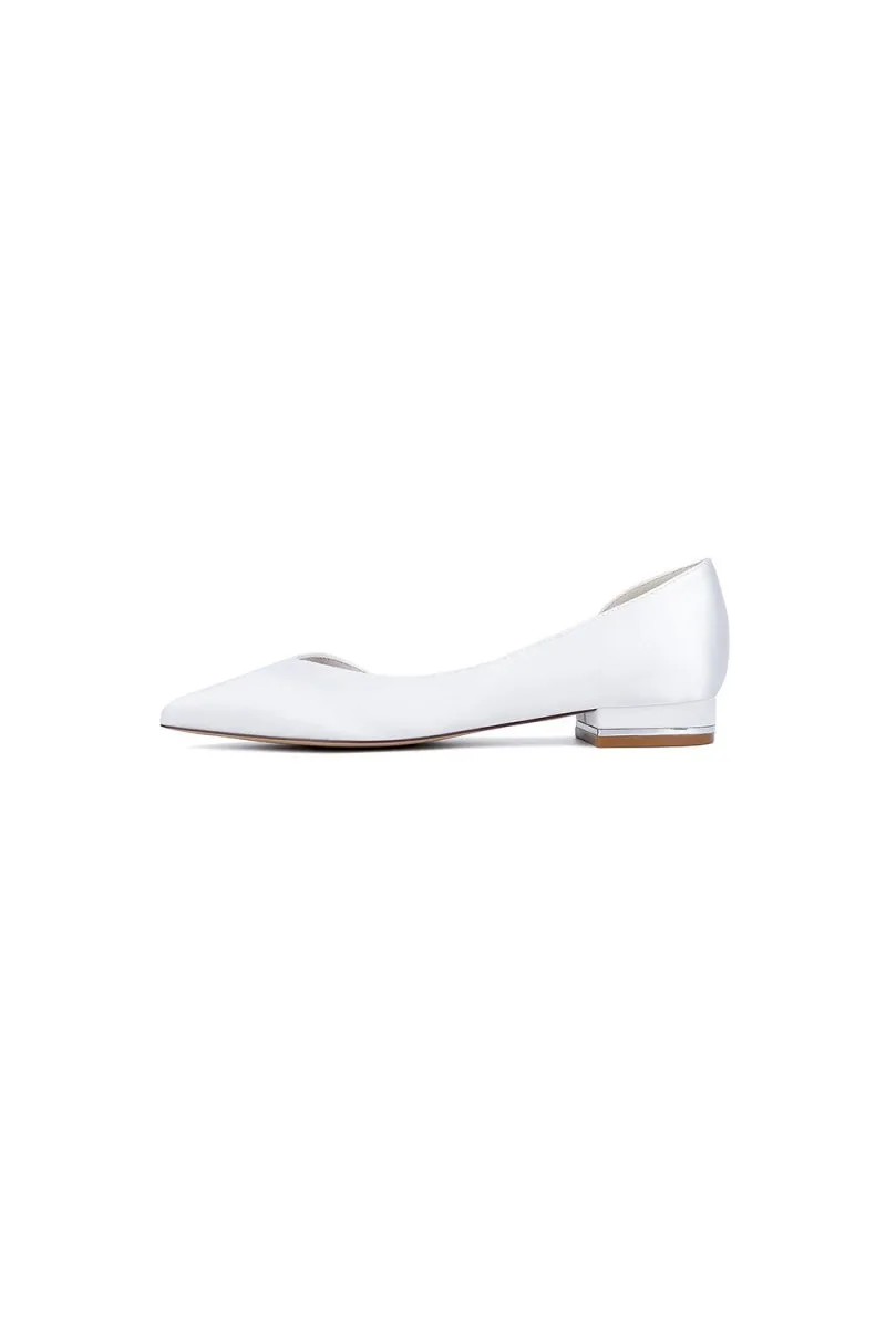 Ivory Flat Shoes with a Sleek Design