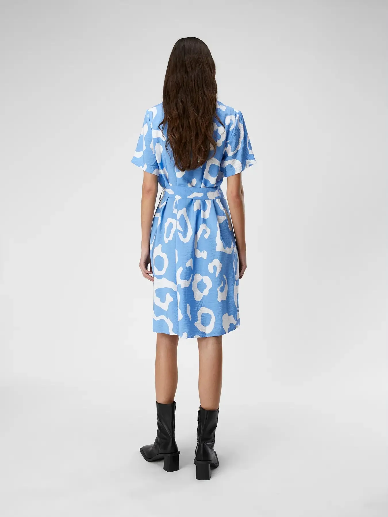 Jacira Providence Blue Belted Shirt Dress