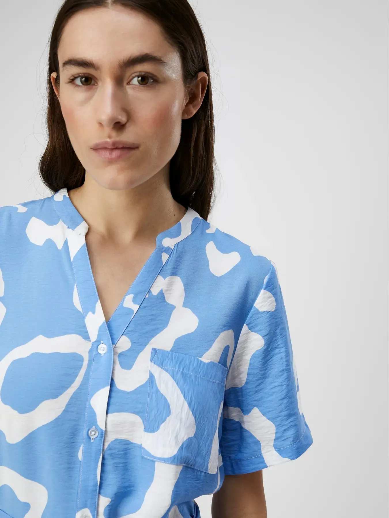 Jacira Providence Blue Belted Shirt Dress