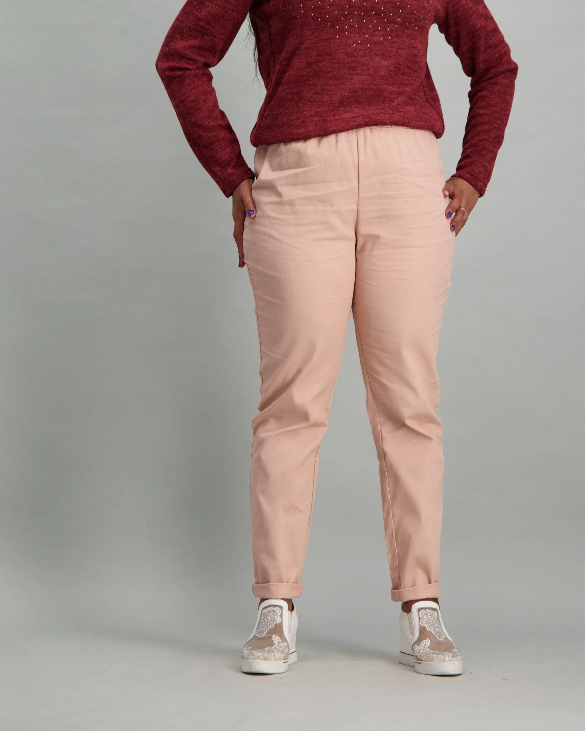 Ladies Elasticated Pant - Pink