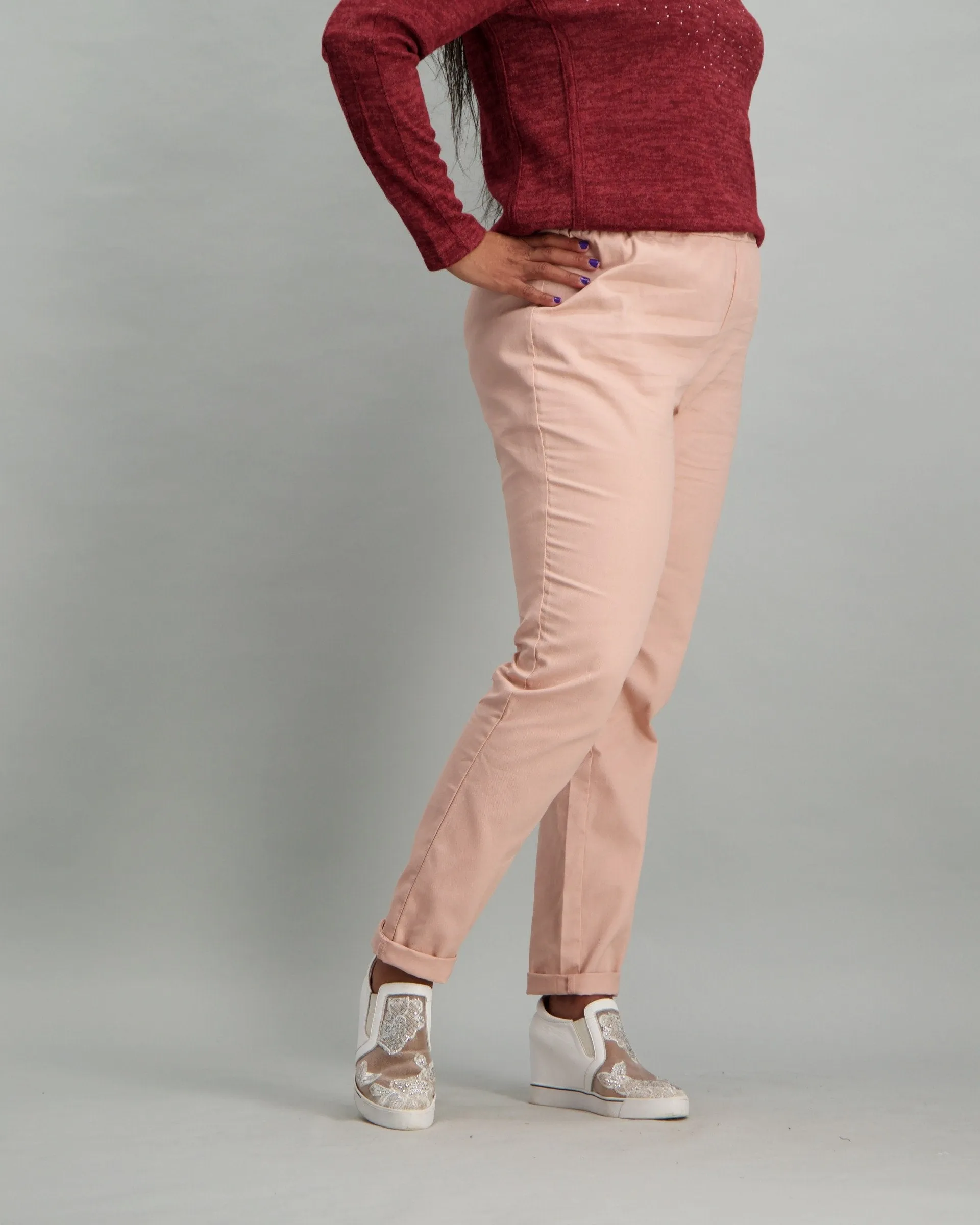 Ladies Elasticated Pant - Pink