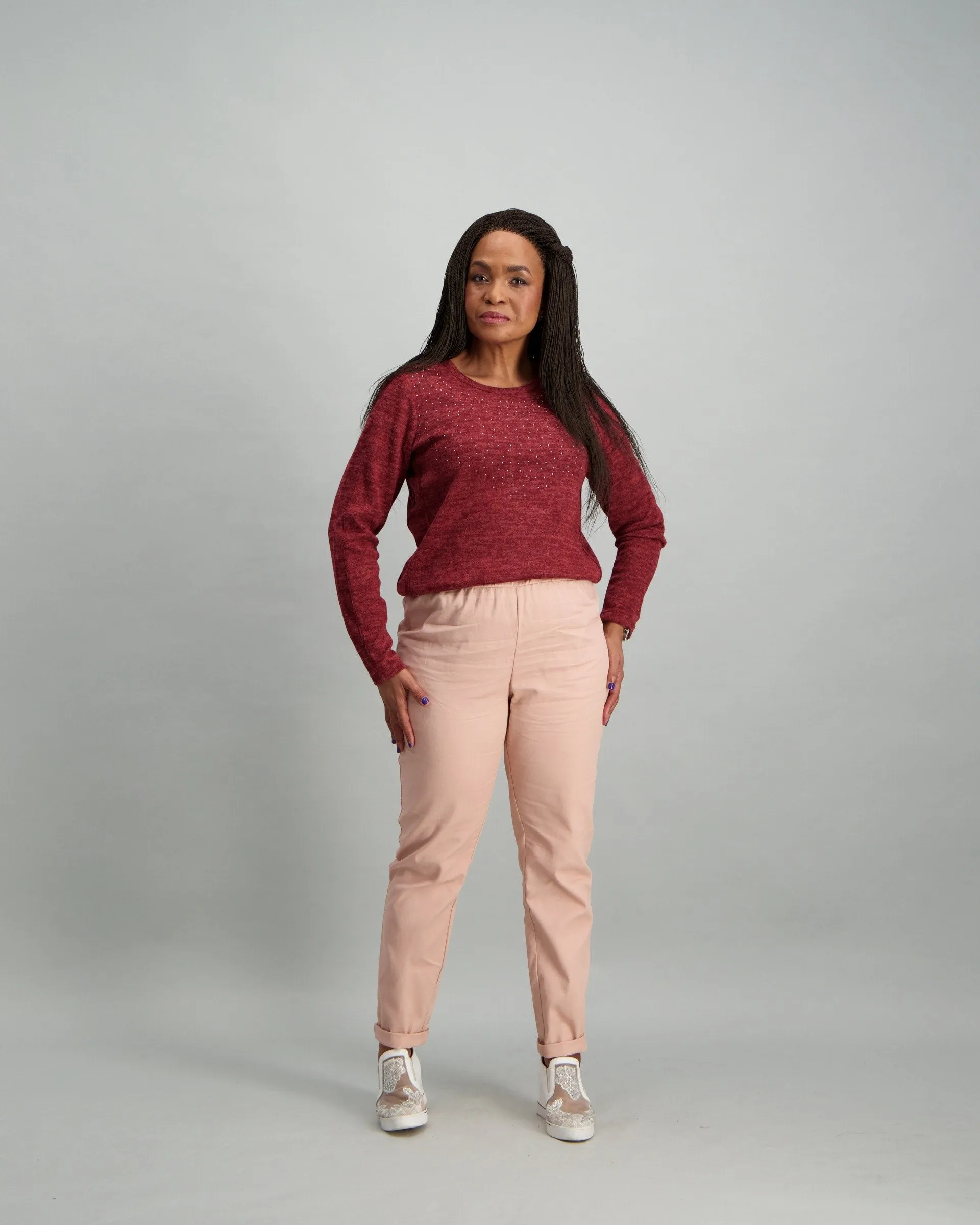 Ladies Elasticated Pant - Pink