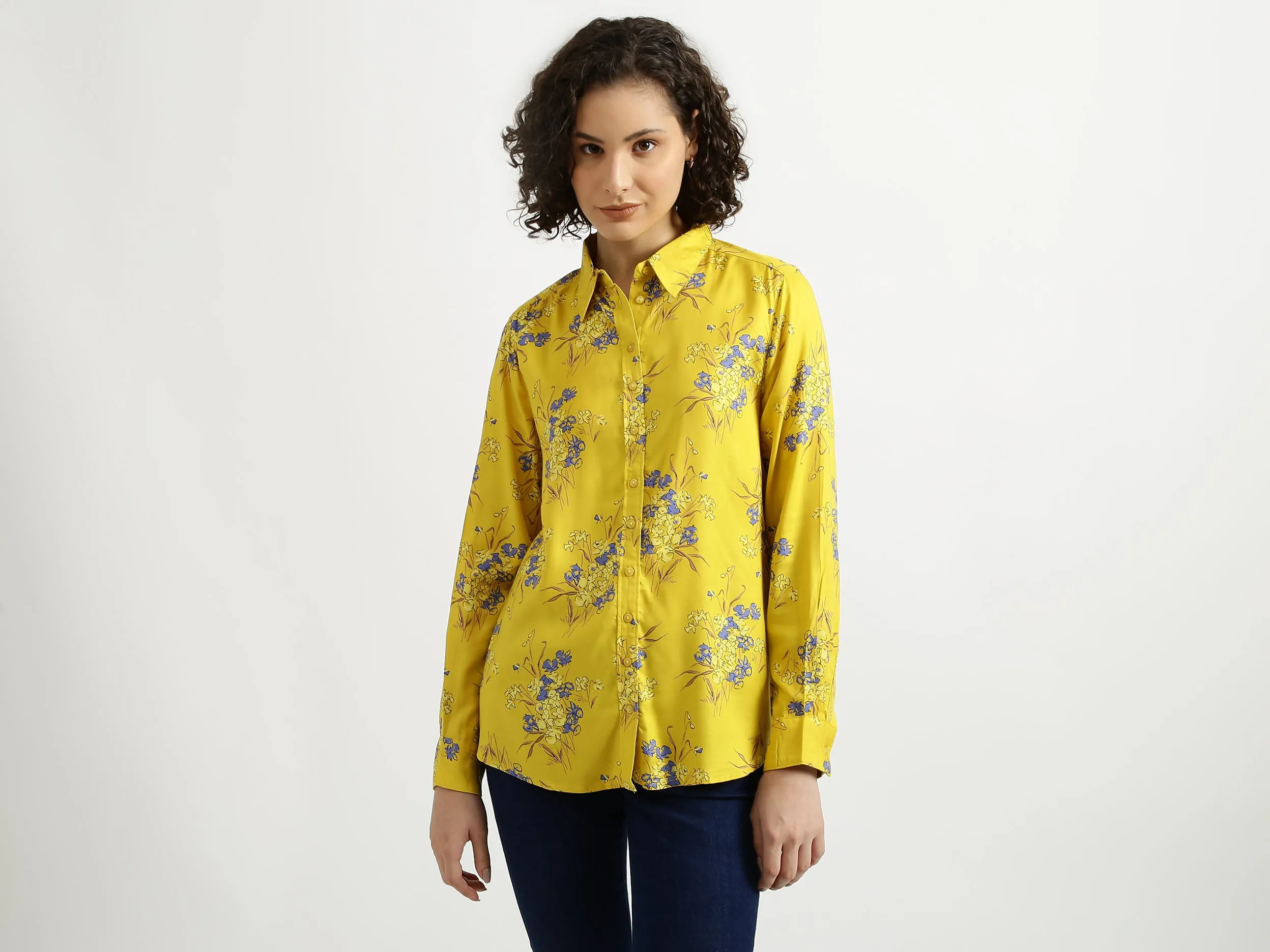 Ladies Long Sleeve Printed Shirt