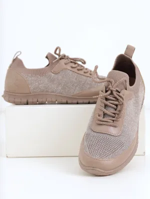 Ladies Soft Style Soft Naolin Sneaker - Taupe