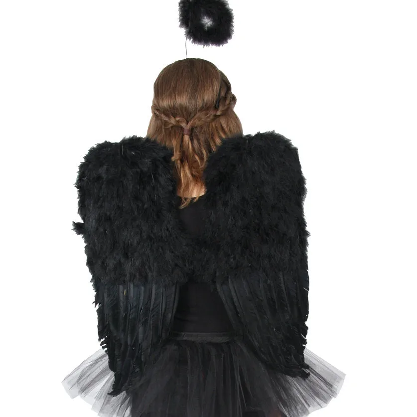 Large Feather Wings - Black