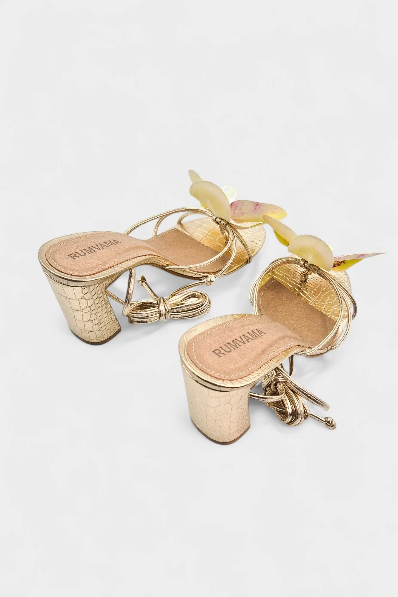Lemon Orchid Gold Heels