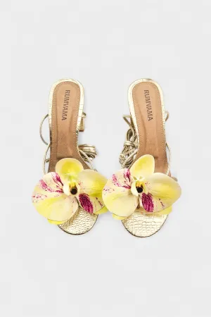 Lemon Orchid Gold Heels