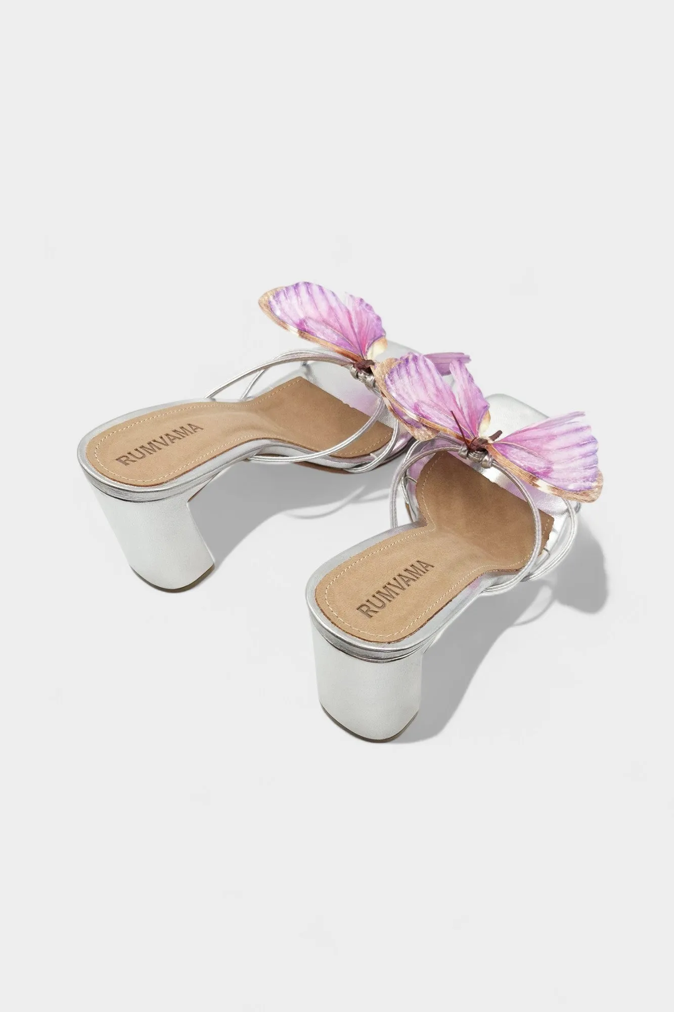 Lilac Butterfly Silver Heels