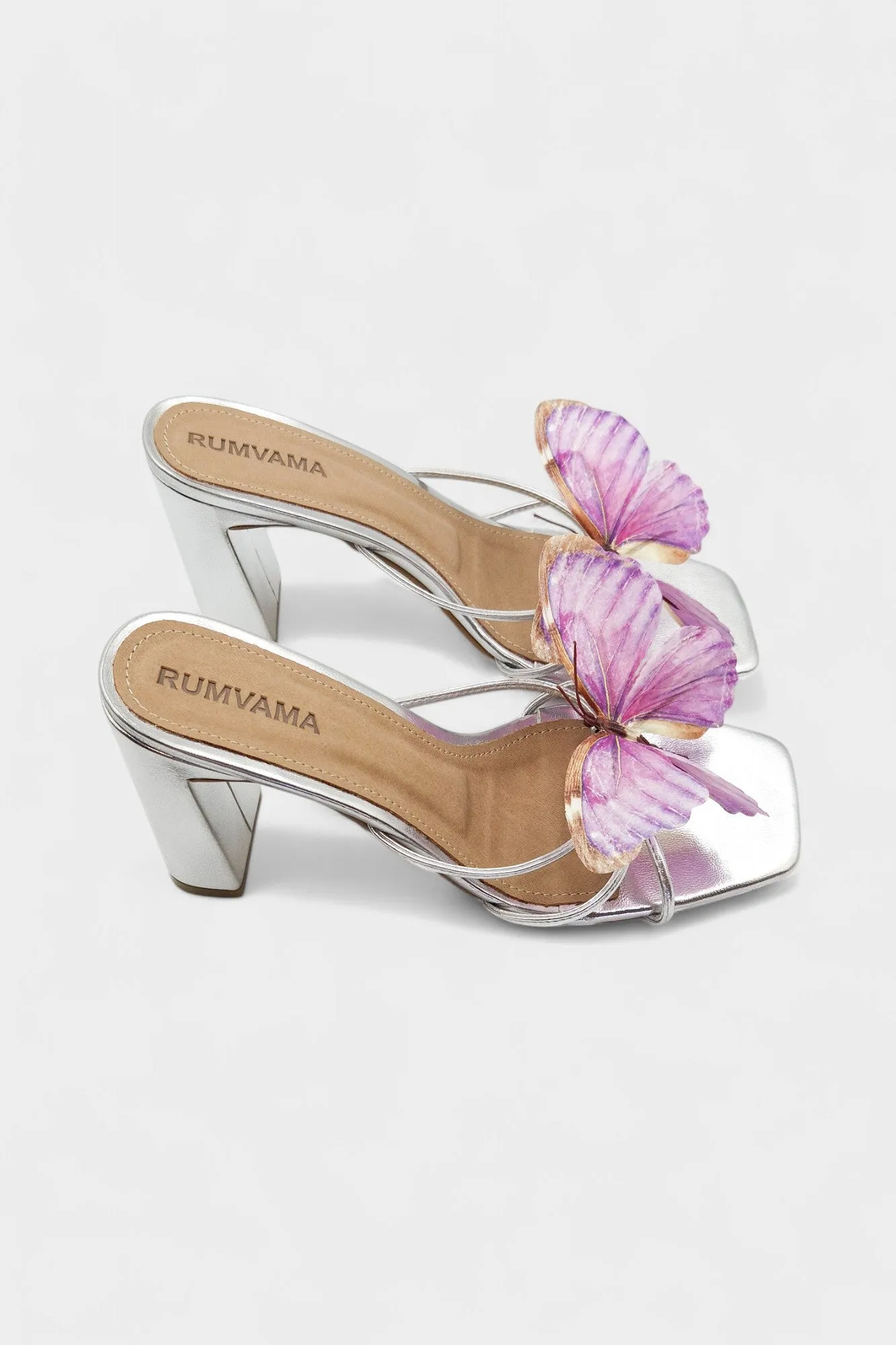 Lilac Butterfly Silver Heels