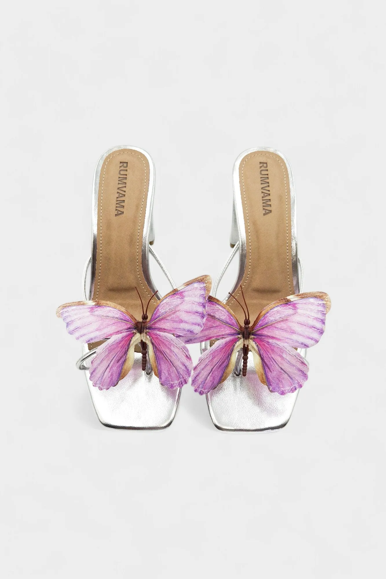 Lilac Butterfly Silver Heels