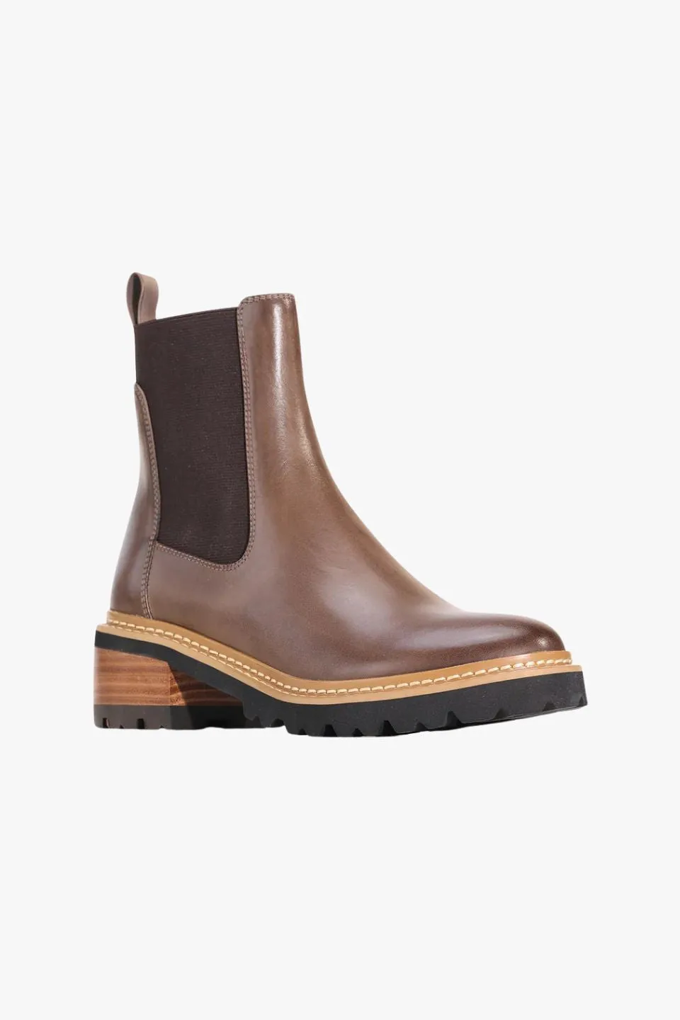 Linear Nocciola Brown Chelsea Elastic Ankle Boot