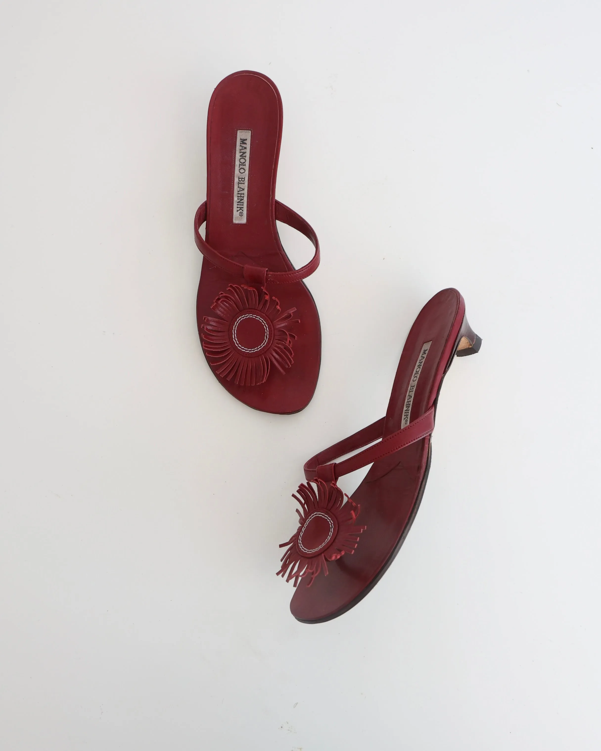 Manolo Blahnik Red Flower Heels