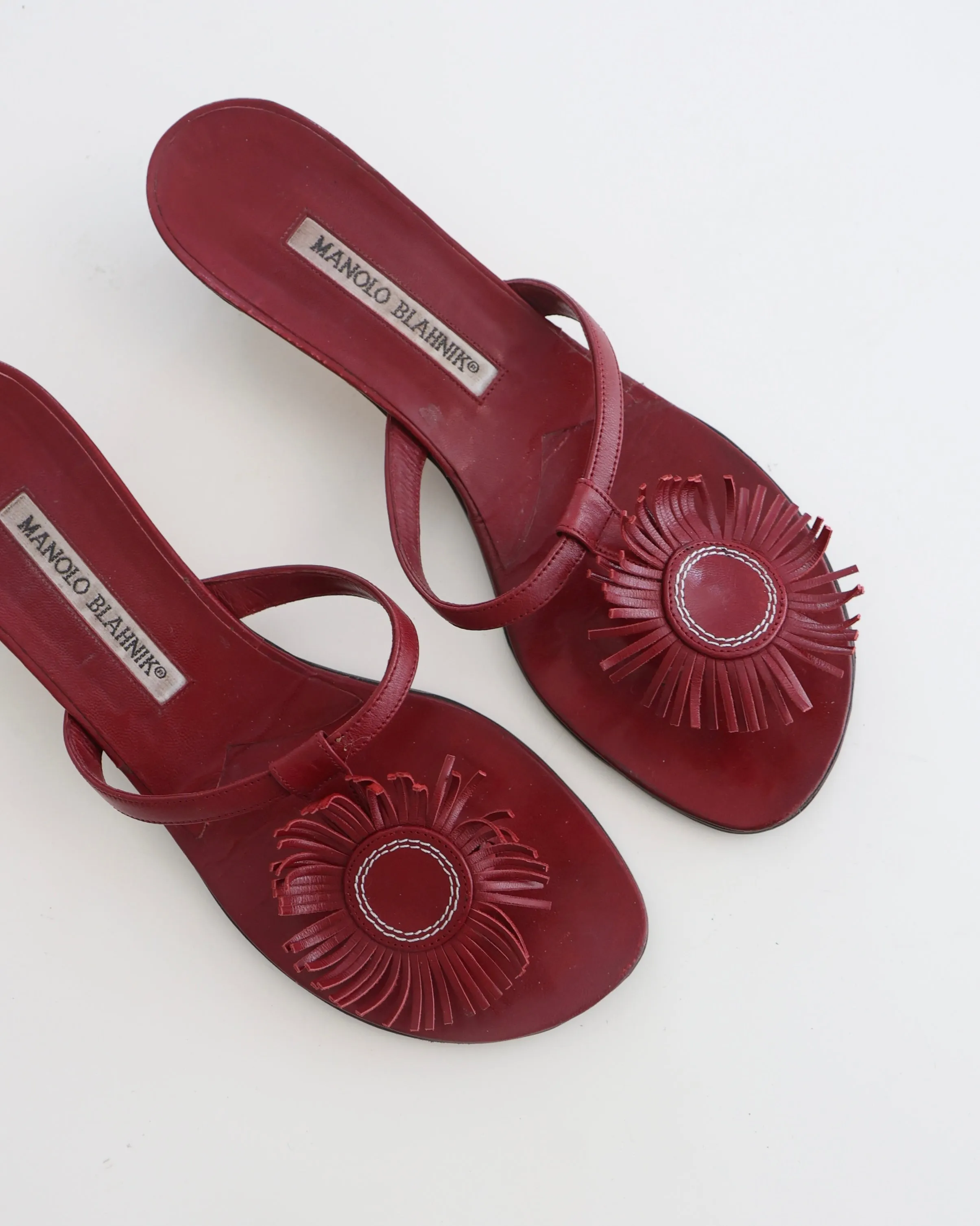 Manolo Blahnik Red Flower Heels