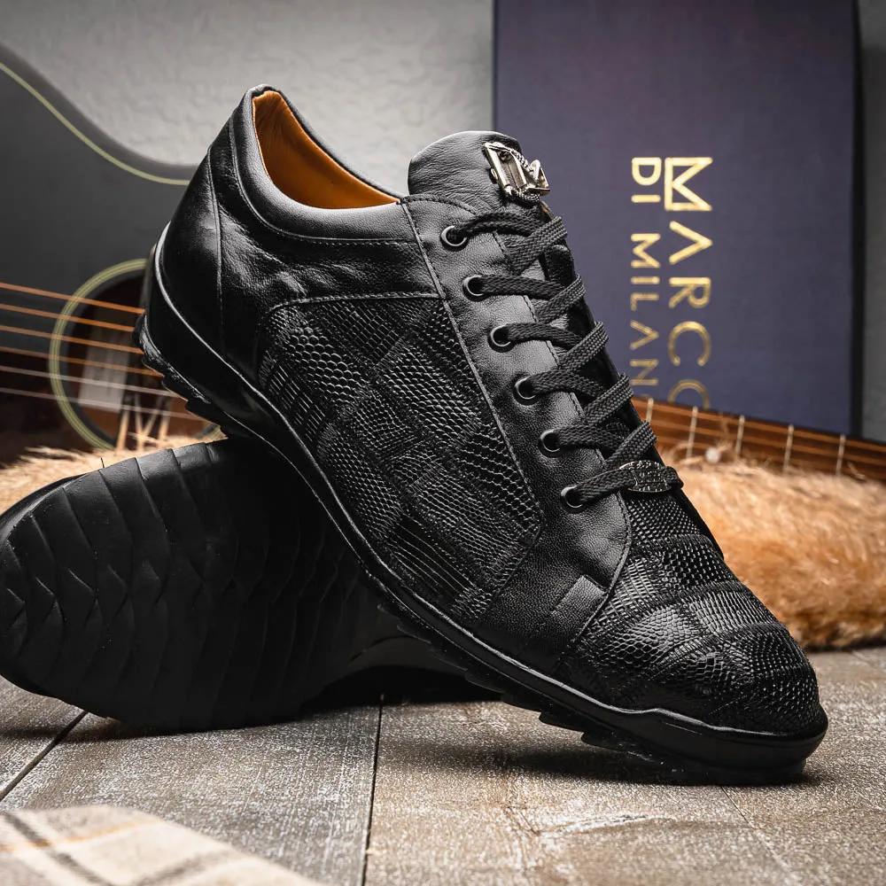 Marco Di Milano Bari in Black Lizard Sneakers