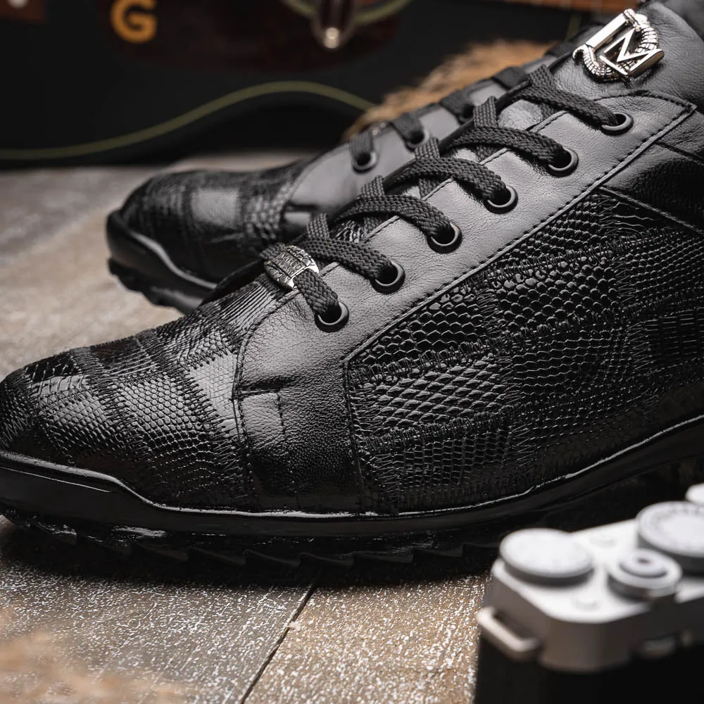 Marco Di Milano Bari in Black Lizard Sneakers