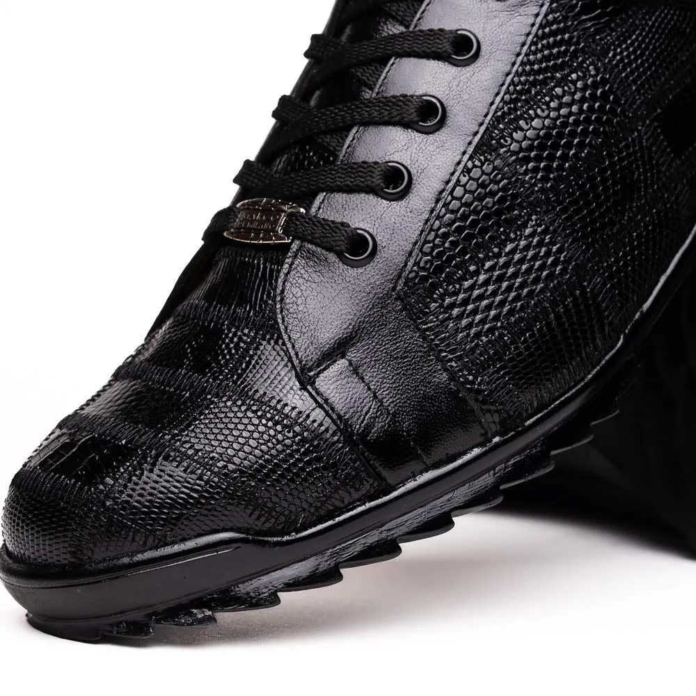 Marco Di Milano Bari in Black Lizard Sneakers