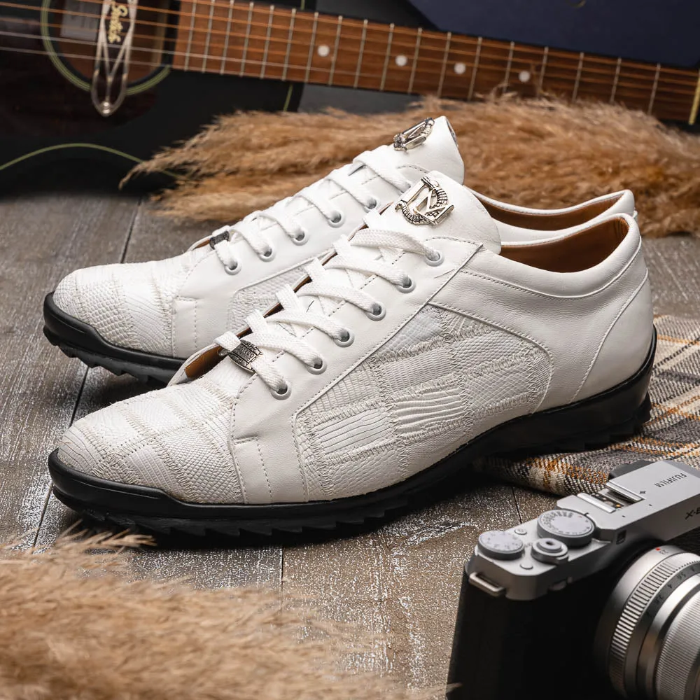 Marco Di Milano Bari in White Lizard Sneakers