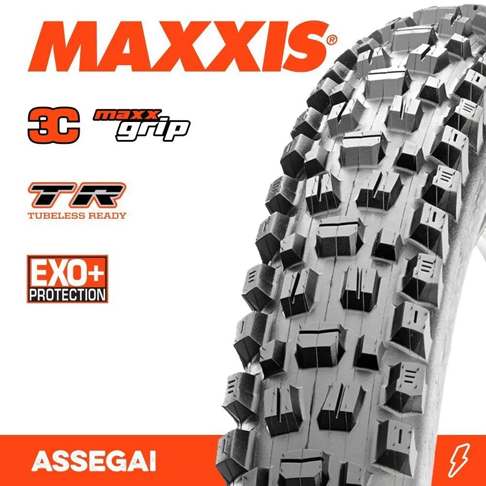 Maxxis Assegai - 27.5 X 2.50 WT - Folding TR - EXO   60 TPI - 3C MaxxGrip - Black