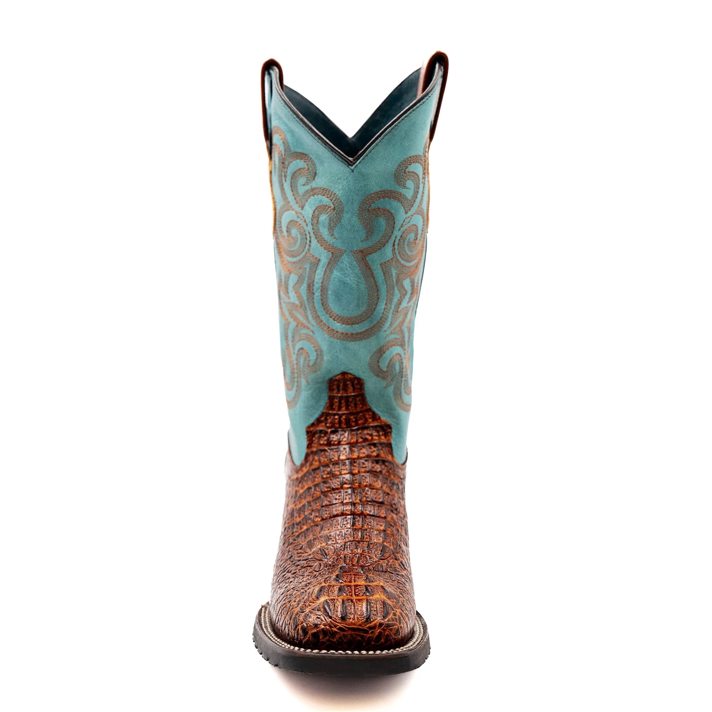 Men's Ferrini Stampede Caiman Crocodile PRINT Boots Handcrafted Sport Rust