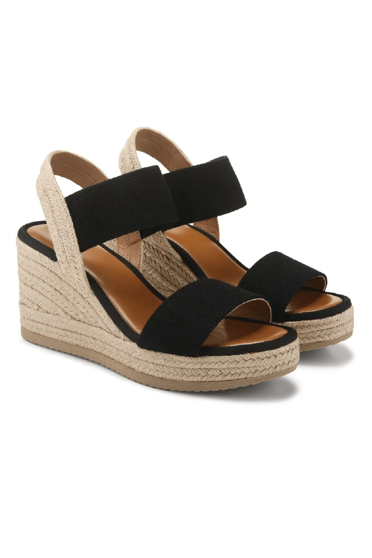 MIA Brittni Black Wedge Espadrille Sandals
