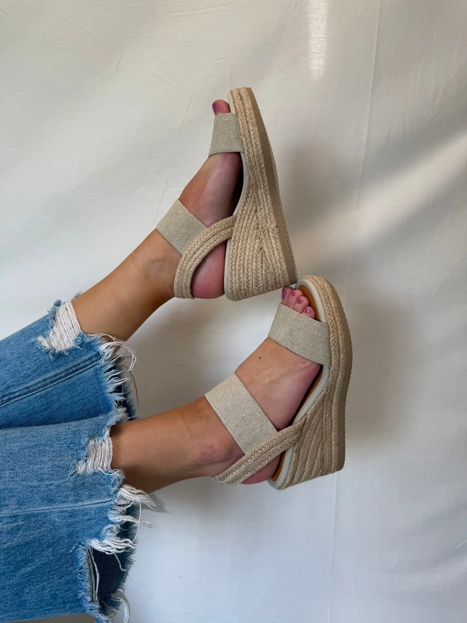 MIA Brittni Natural Wedge Espadrille Sandals