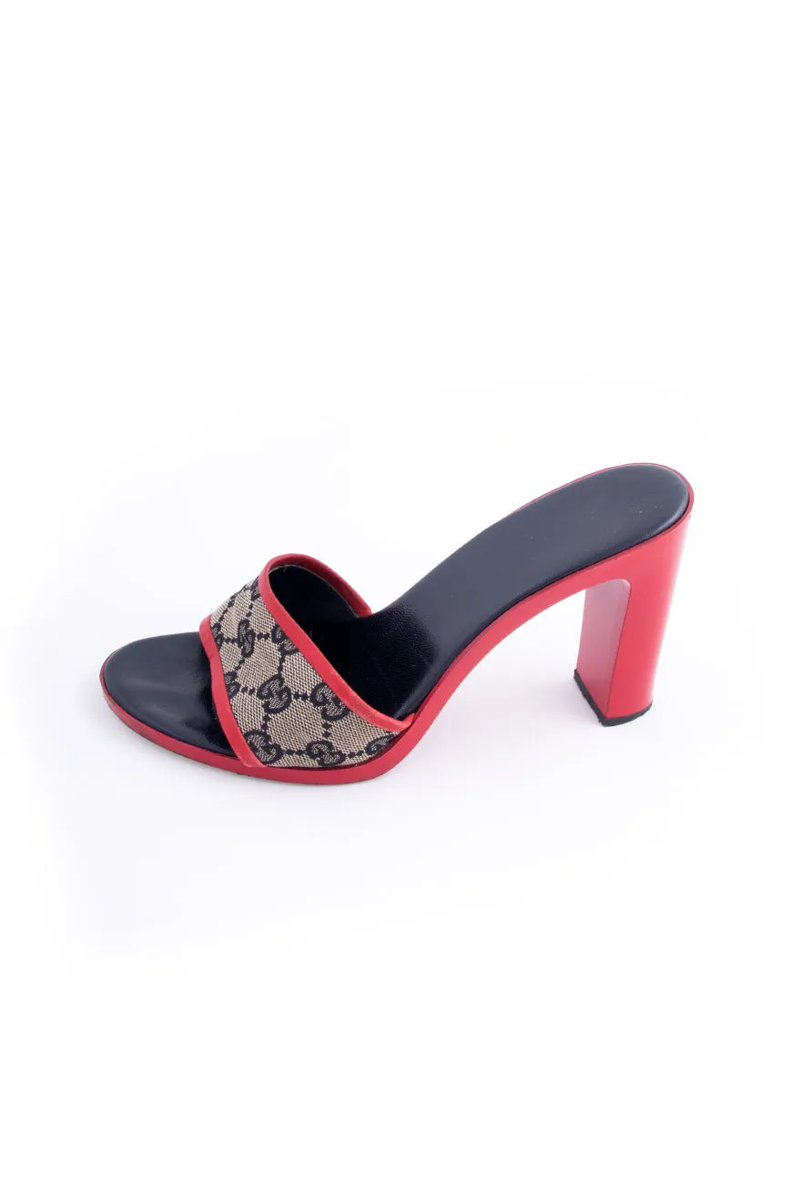Monogram Print Mules