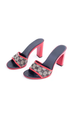 Monogram Print Mules