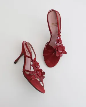Moschino Red Flower Heels