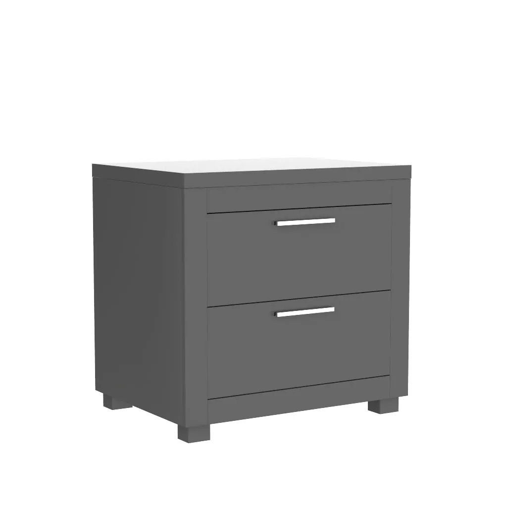 Night table storage organizer for home decor, dark grey