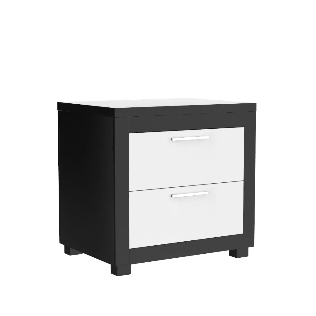 Night table storage organizer for home decor, java & white