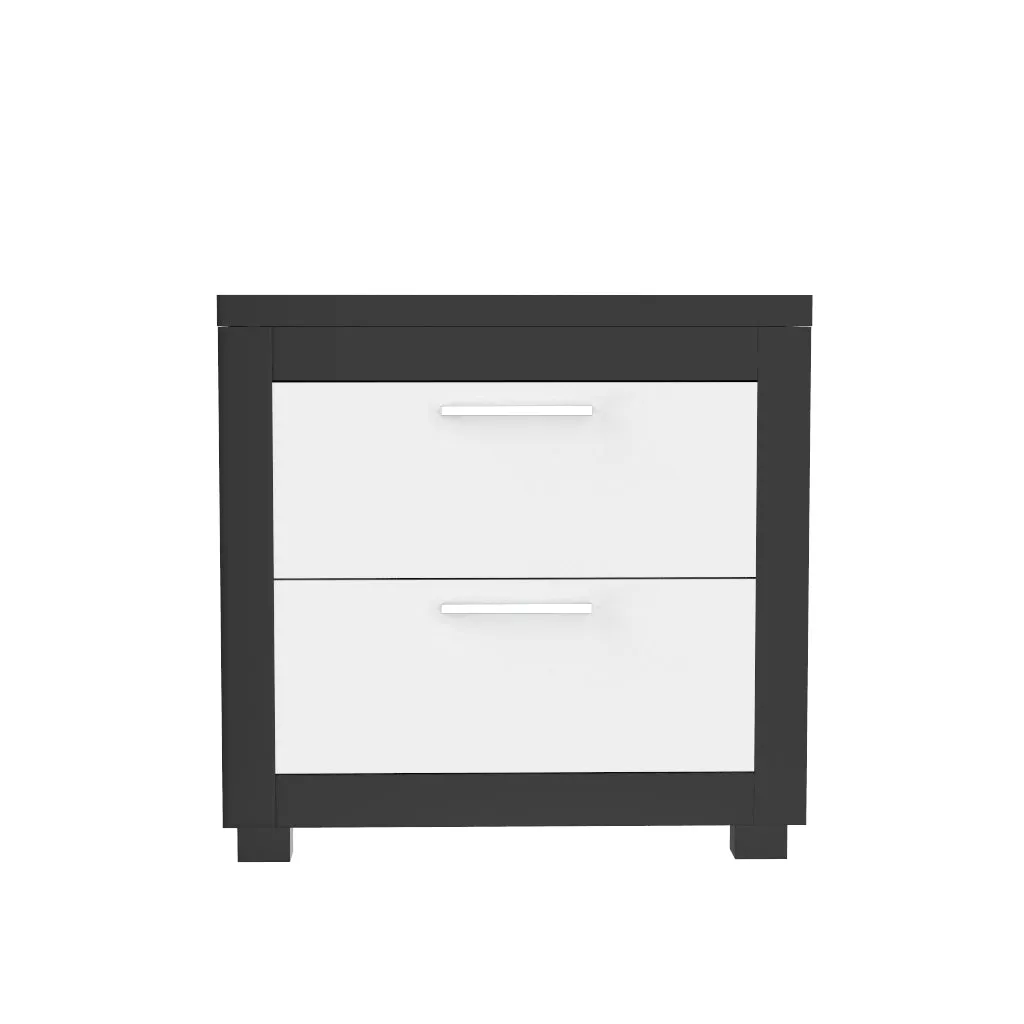 Night table storage organizer for home decor, java & white