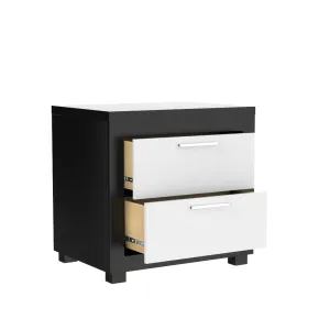 Night table storage organizer for home decor, java & white