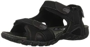 Nunn Bush Men's Rio Bravo Three Strap Outdoor Sport River Sandal with Hook and Loop Closure, Black, 10 Wide