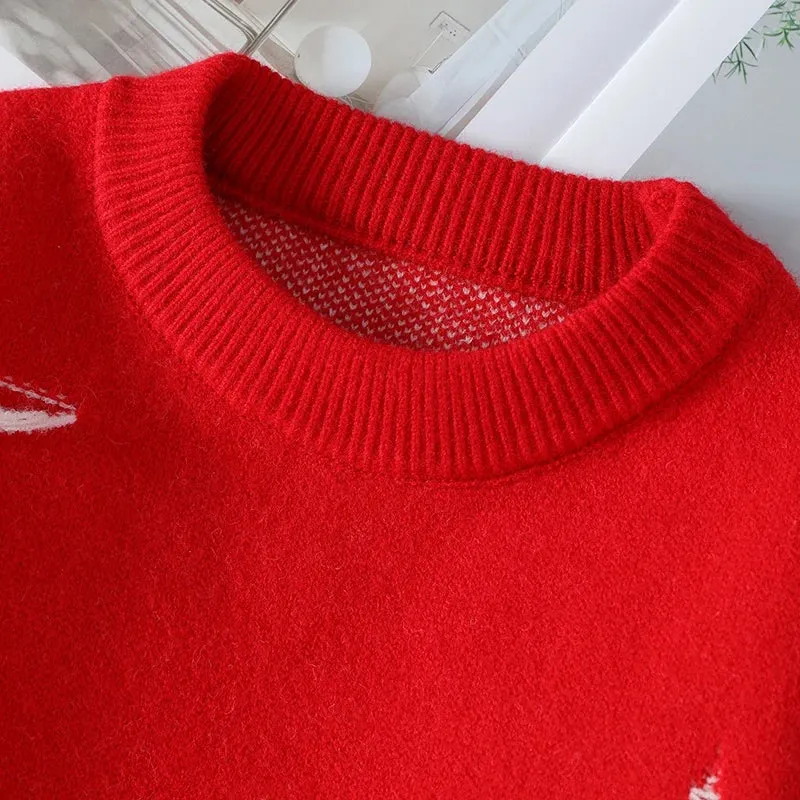Obsidian Phoenix Luxury Star Printed Sweater - High-End Thick Warm Men’s Casual Christmas Jumper