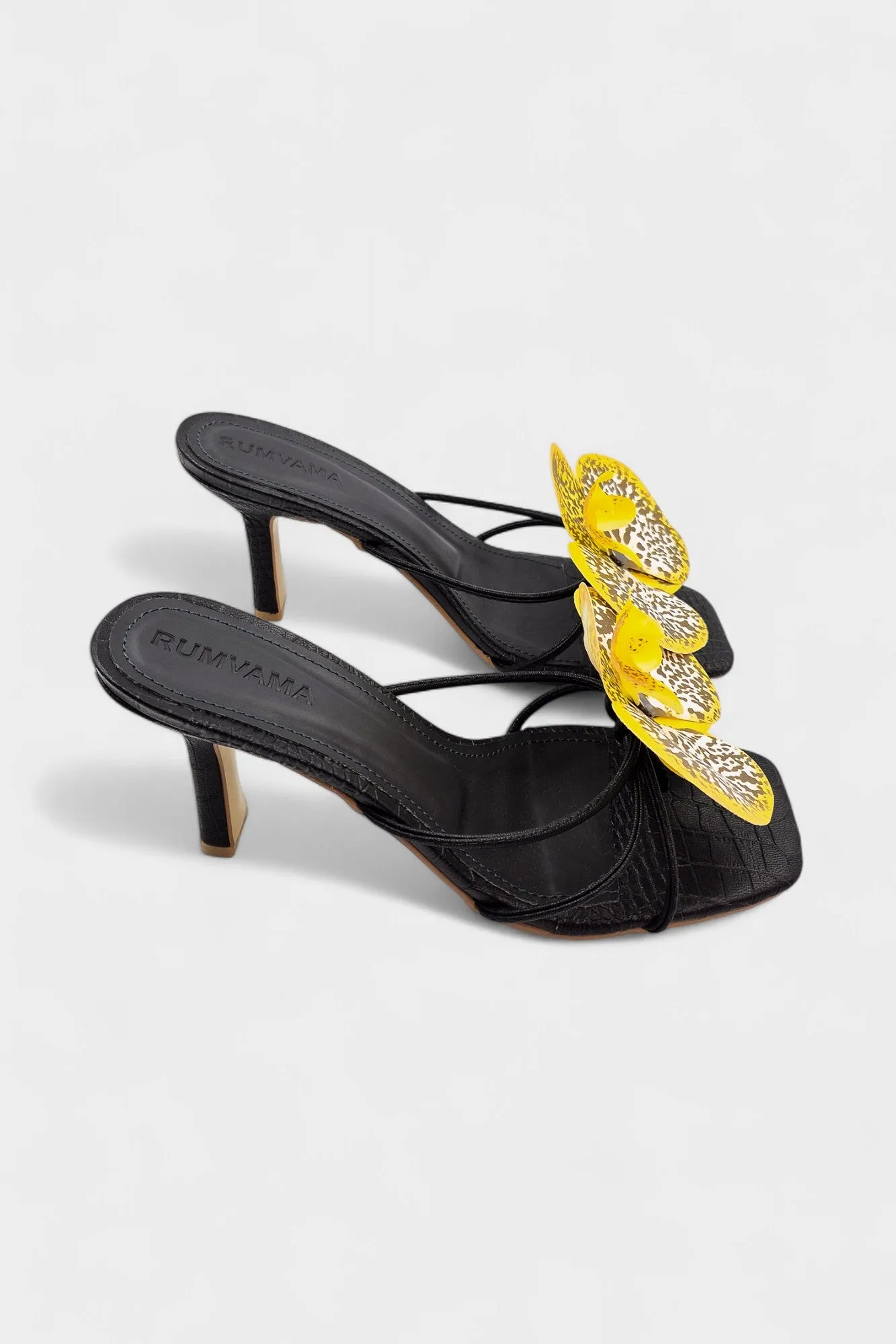 Ochre Orchid Black Heels