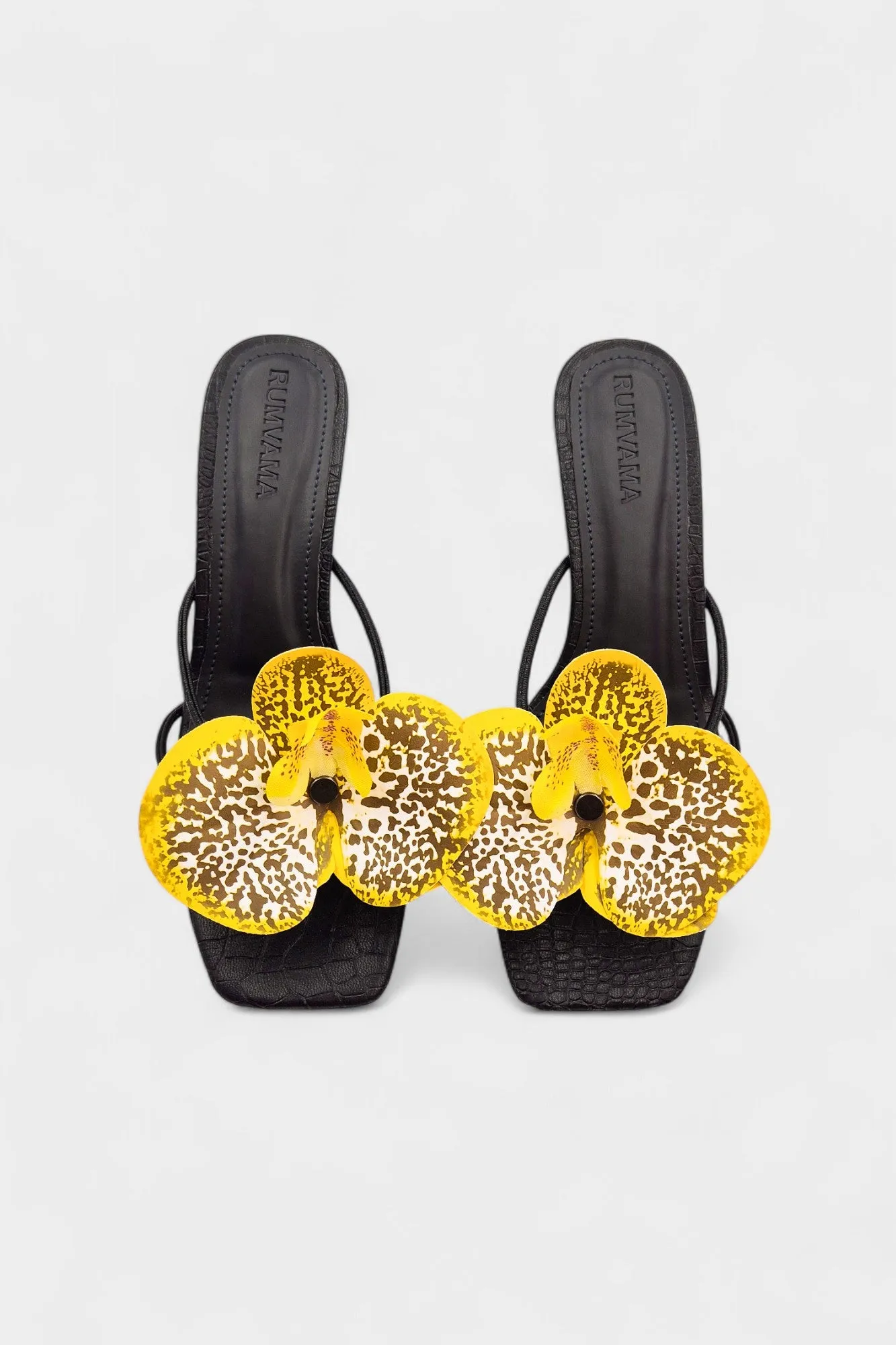 Ochre Orchid Black Heels