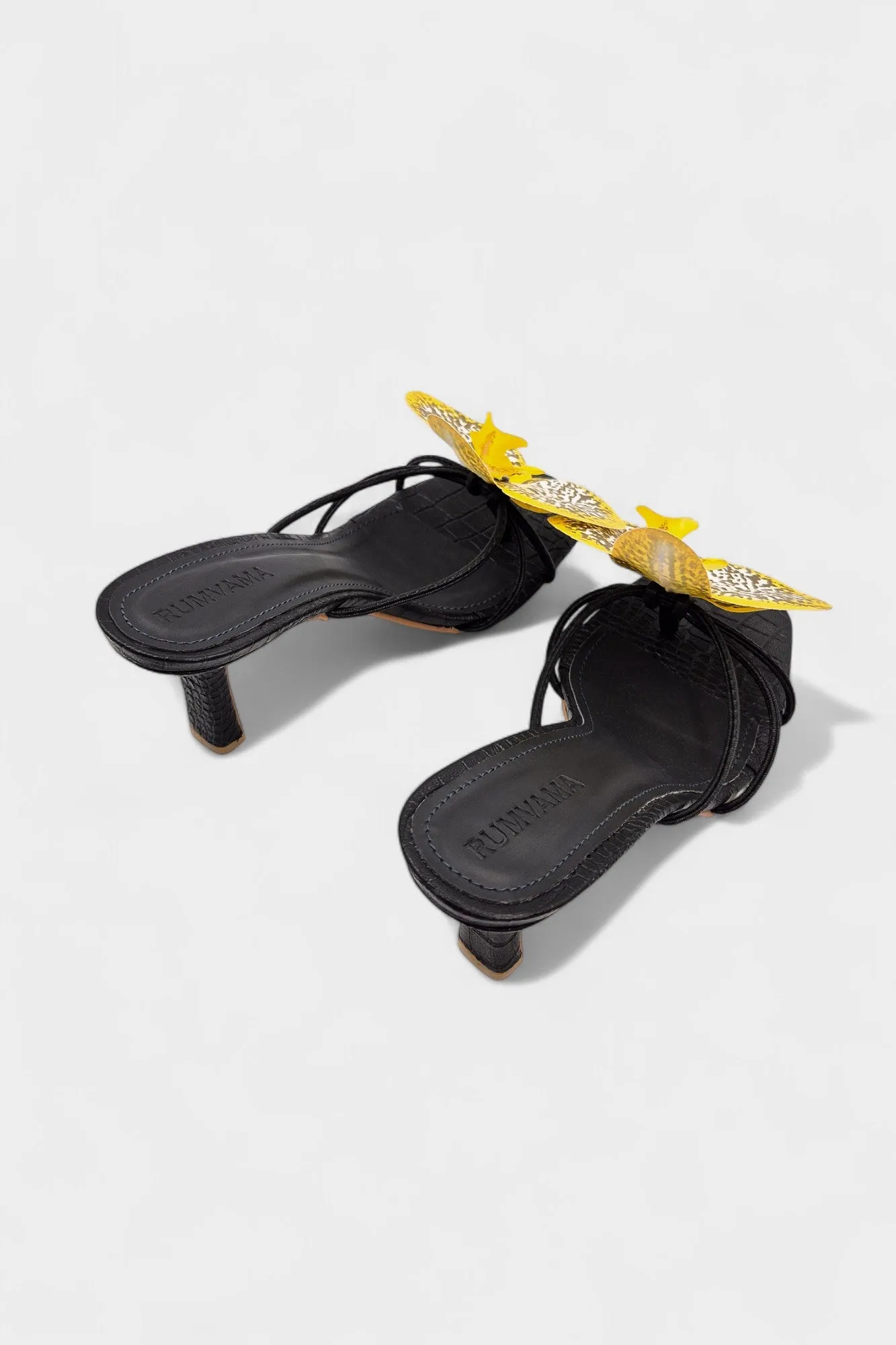 Ochre Orchid Black Heels