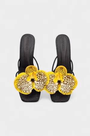 Ochre Orchid Black Heels